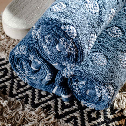 Indigo Spot Design Cotton Towel – 42 × 75 cm-DGN-5