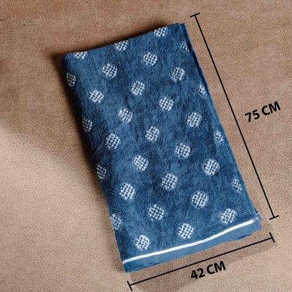 Indigo Spot Design Cotton Towel – 42 × 75 cm-DGN-5