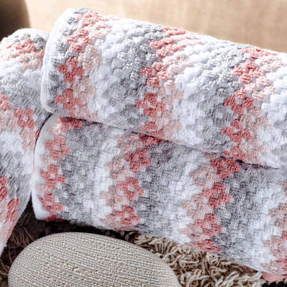 Coral Mist Textured Cotton Towel – 42 × 75 cm-DGN-7