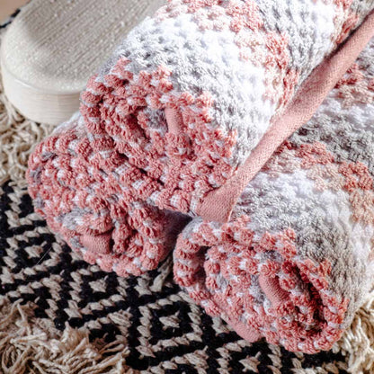 Coral Mist Textured Cotton Towel – 42 × 75 cm-DGN-7