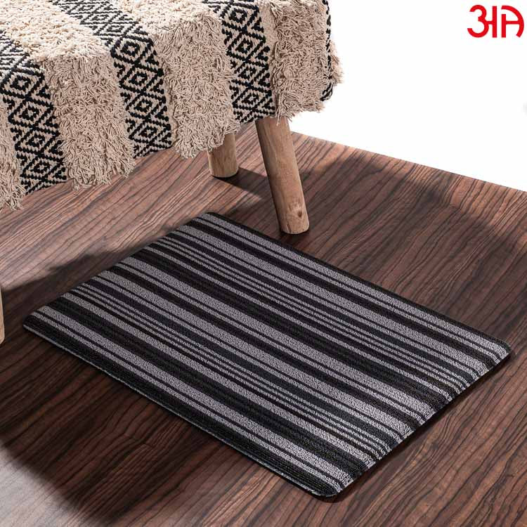 Grey Hoopla Stripe Pvc Front Door Mat (40x60)CM