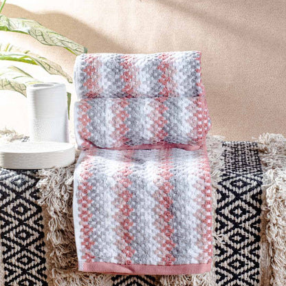 Coral Mist Textured Cotton Towel – 42 × 75 cm-DGN-7