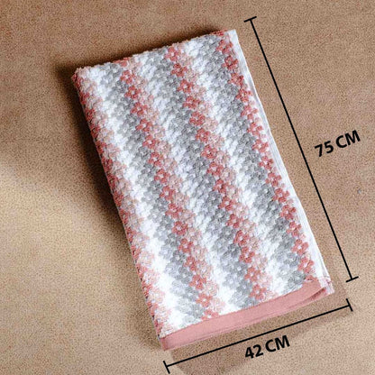 Coral Mist Textured Cotton Towel – 42 × 75 cm-DGN-7