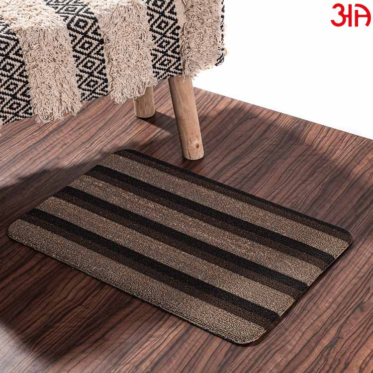 Hoopla stripe pvc front door mat