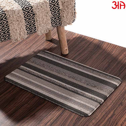 Hoopla stripe pvc front door mat