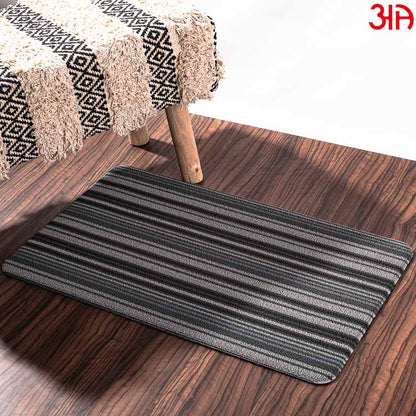 Hoopla stripe pvc front door mat