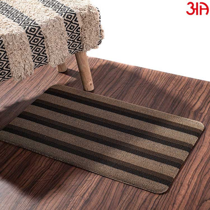 Hoopla stripe pvc front door mat