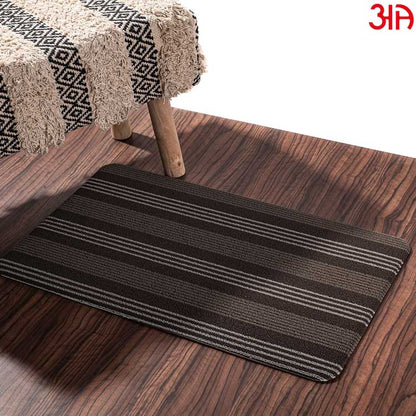 Hoopla stripe pvc front door mat