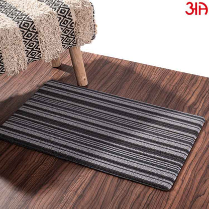 Hoopla stripe pvc front door mat