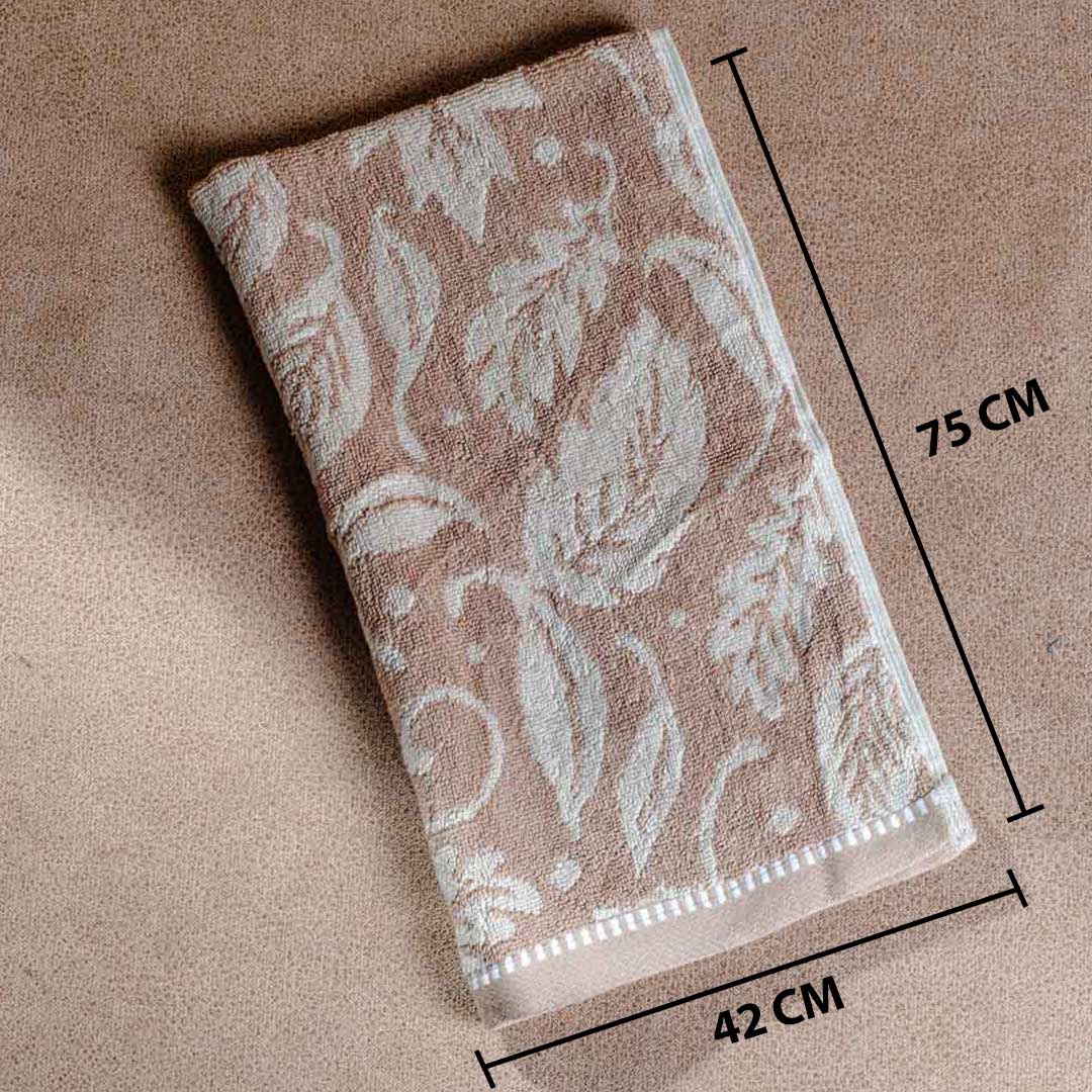 Sandstone Floral Textured Cotton Towel – 42 × 75 cm-DGN-10