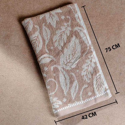 Sandstone Floral Textured Cotton Towel – 42 × 75 cm-DGN-10
