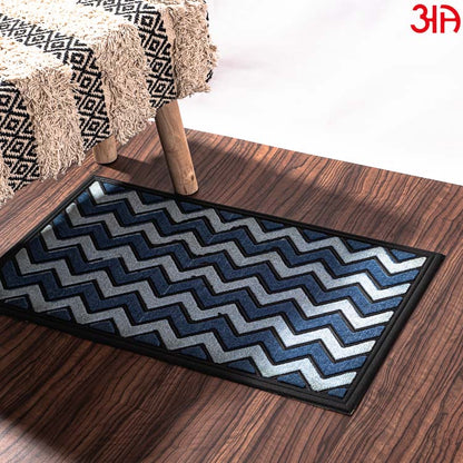 Sky Blue And Blue Anti Skid Durable Material PP Mat (45x75) CM