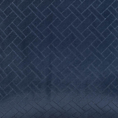 Navy Blue Chevron Weave Velvet Cushion – 16 × 16 in