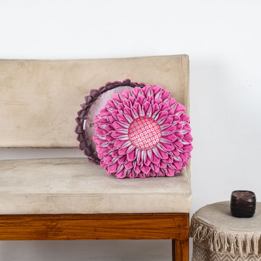 Luxe Velvet Sunflower Cushion Cover