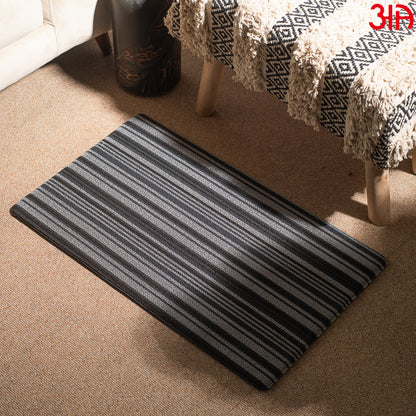 Hoopla stripe pvc front door mat