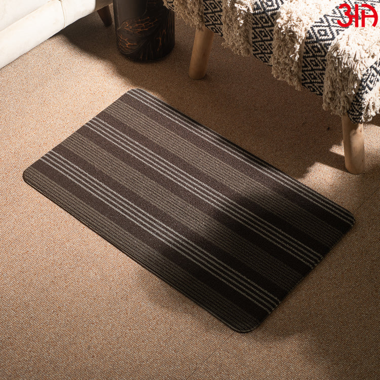 Hoopla stripe pvc front door mat