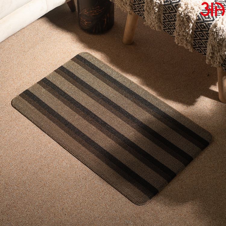 Hoopla stripe pvc front door mat