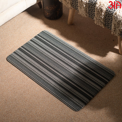 Hoopla stripe pvc front door mat