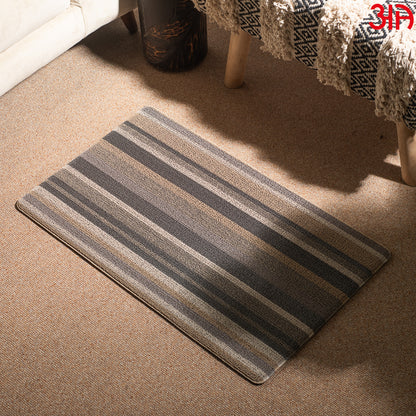 Hoopla stripe pvc front door mat