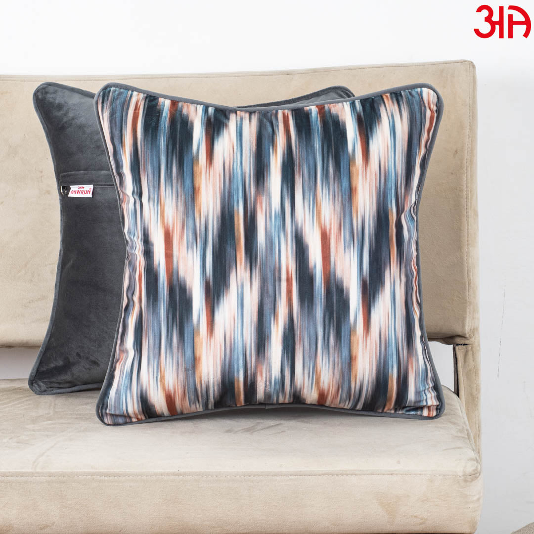 Urban Brushstroke Velvet Cushion – 16 × 16 in