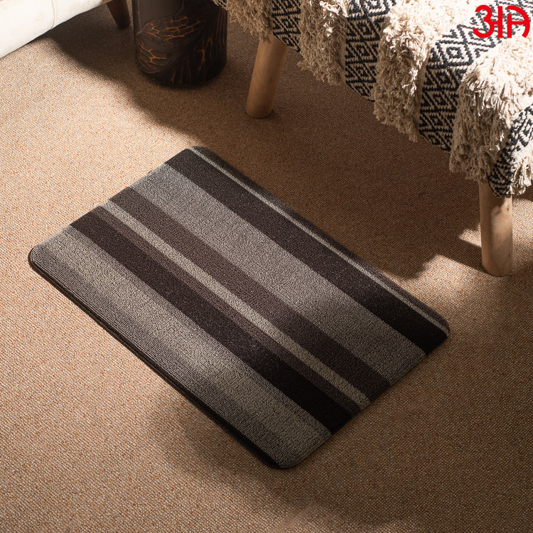 Hoopla stripe pvc front door mat