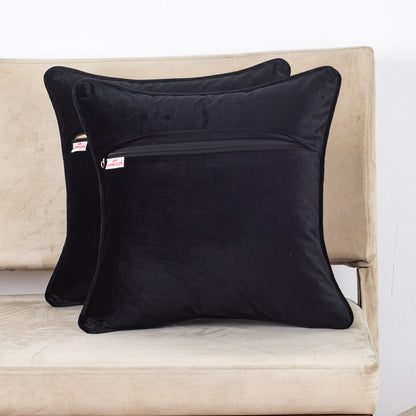 Vintage Bloom Velvet Cushion – 16 × 16 in Dgn-26