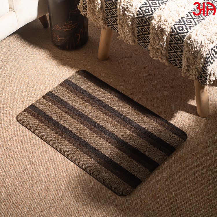 Hoopla stripe pvc front door mat