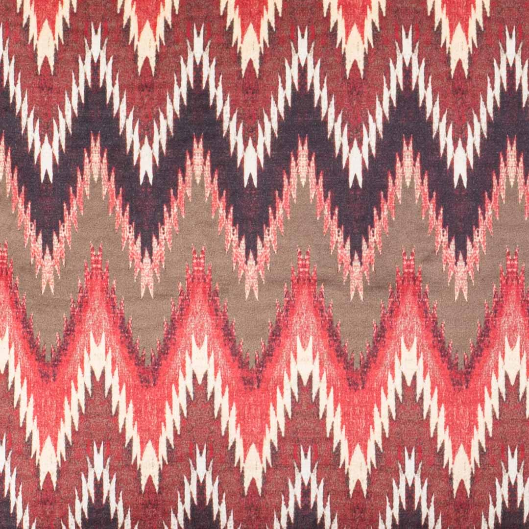 Rust Ikat Chevron Velvet Cushion – 16 × 16 in Dgn-28