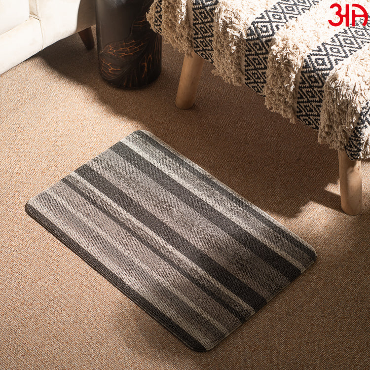 Hoopla stripe pvc front door mat