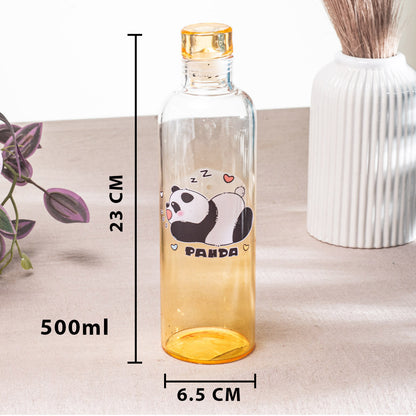 Golden Panda Edition Glass Bottle – 500ml (23×6.5 cm)