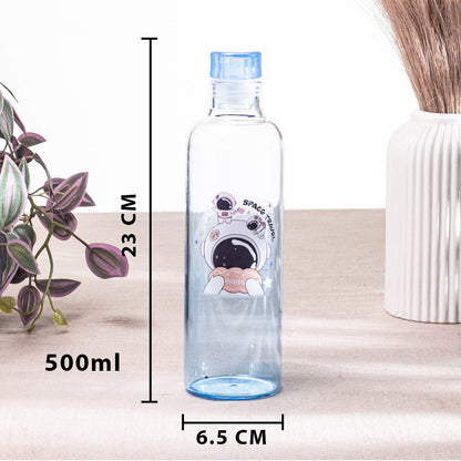 Happy Space Blue Glass Bottle – 500ml-23×6.5 cm