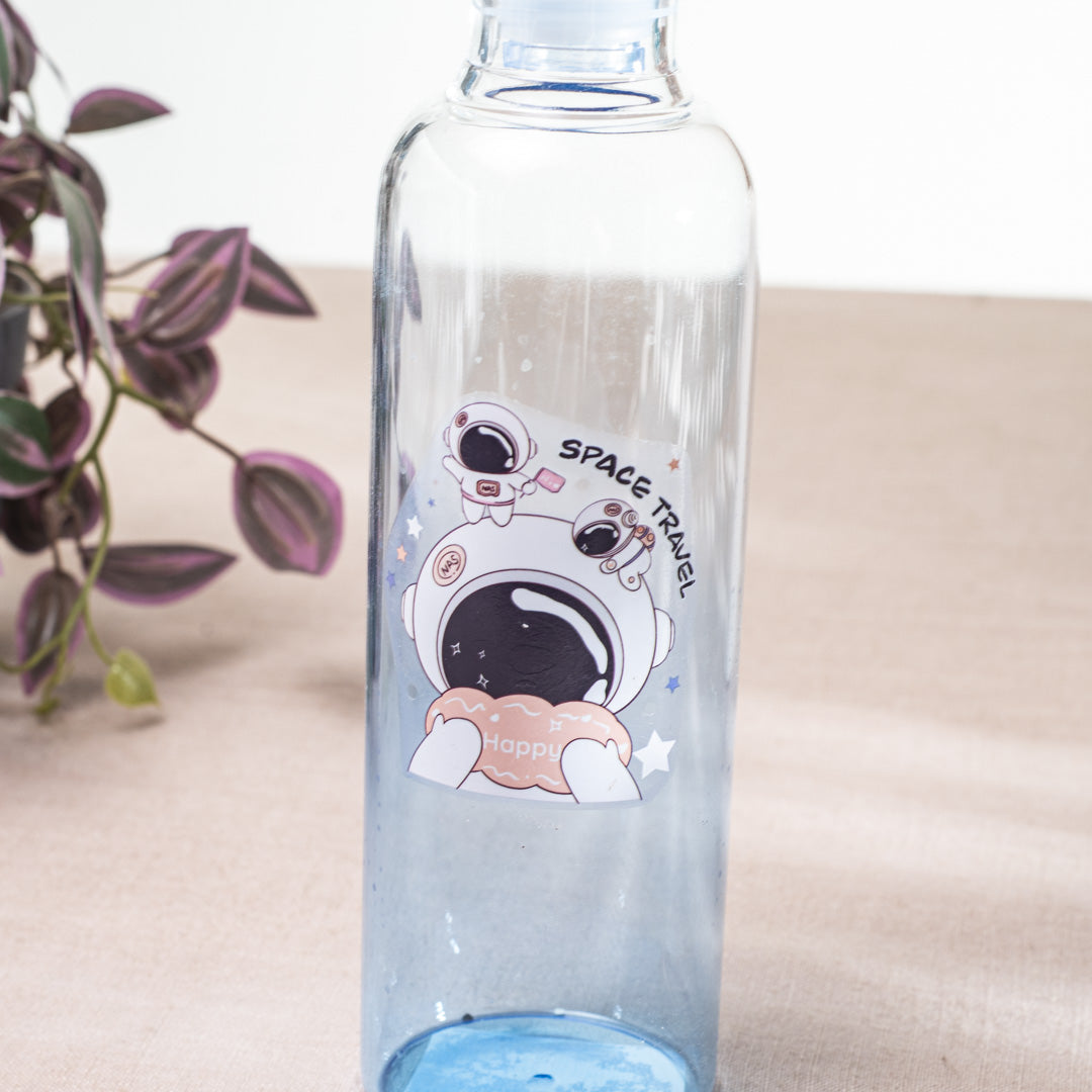 Happy Space Blue Glass Bottle – 500ml-23×6.5 cm