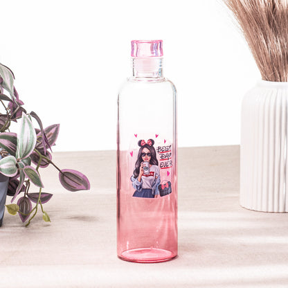 Cute Diva Pink Glass Bottle – 500ml-23×6.5 cm