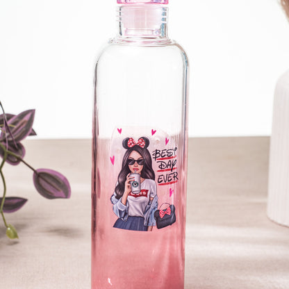 Cute Diva Pink Glass Bottle – 500ml-23×6.5 cm