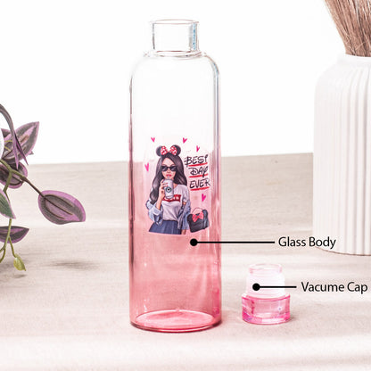 Cute Diva Pink Glass Bottle – 500ml-23×6.5 cm