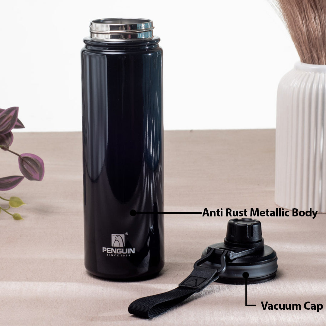 Penguin Anti-Rust Metallic Bottle – 750ml-24×6 cm