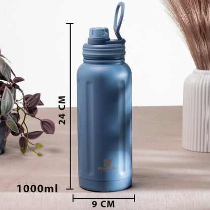 Penguin Matte Anti-Rust Stainless Steel Bottle – 1000ml-24×9 cm