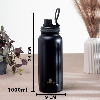 Penguin Matte Anti-Rust Stainless Steel Bottle – 1000ml-24×9 cm