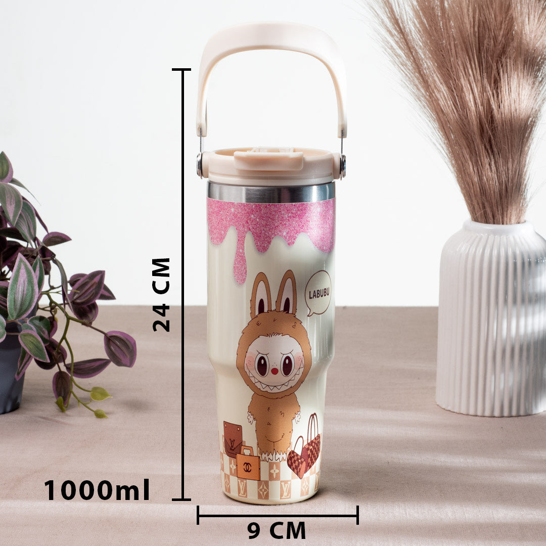 Labubu Edition Matte Anti-Rust Metallic Tumbler – 1000ml-24×9 cm