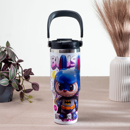 Labubu Batman Edition Anti-Rust Metallic Tumbler – 1000ml-24×9 cm