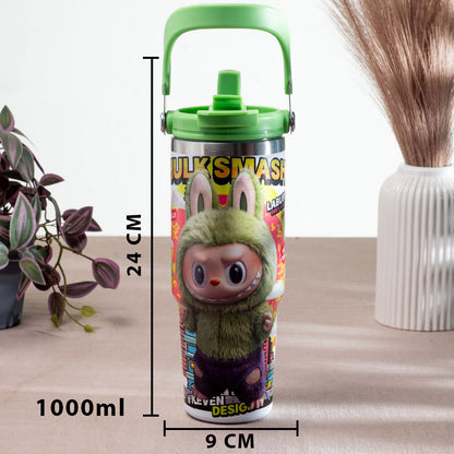 Labubu Mokoko Spring Edition Anti-Rust Metallic Tumbler – 1000ml-24×9 cm