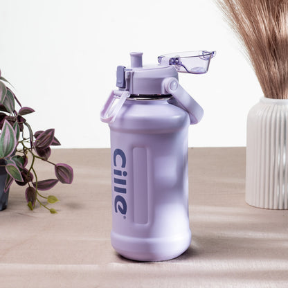 Cille Insulated Water Bottle - Anti-Rust Metallic Body, Purple (25x9 cm)