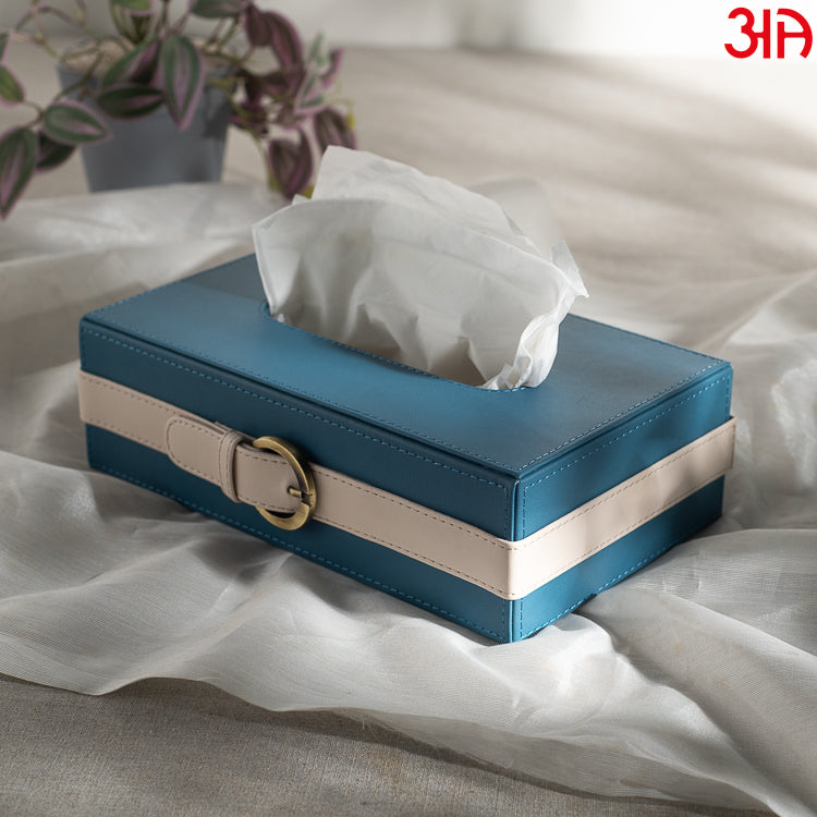 Buckle Design Leather Tissue Box (24x14x8)CM