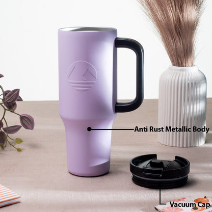 Premium 27x10 cm Anti-Rust Metallic Travel Tumbler with Vacuum Cap – Insulated Mug
