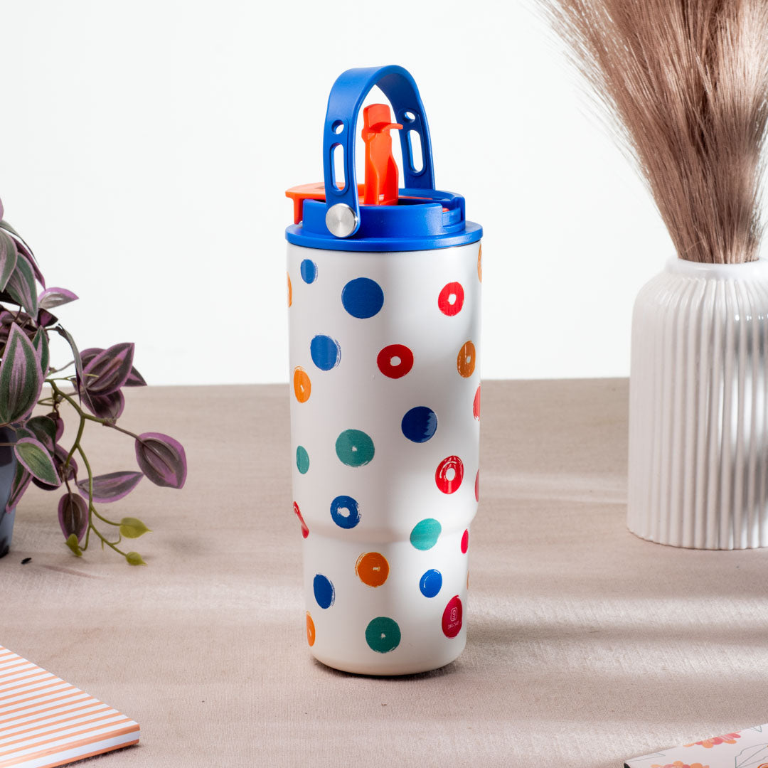 Vogue Matte  Polka Dot Anti-Rust Metallic Tumbler – 800ml-22×8 cm