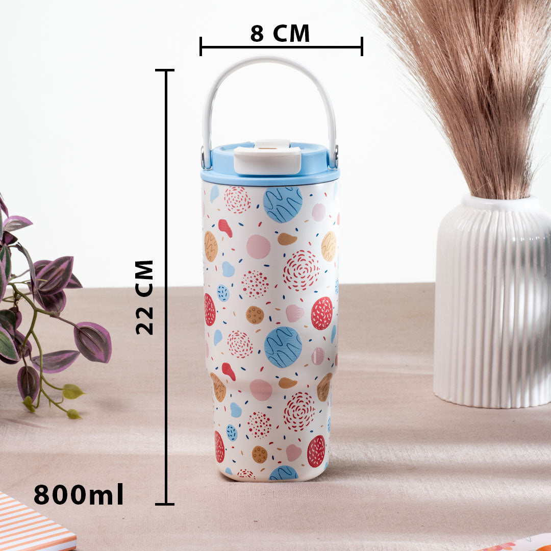 Moda Matte Abstract Pastel Anti-Rust Metallic Tumbler – 800ml-22×8 cm