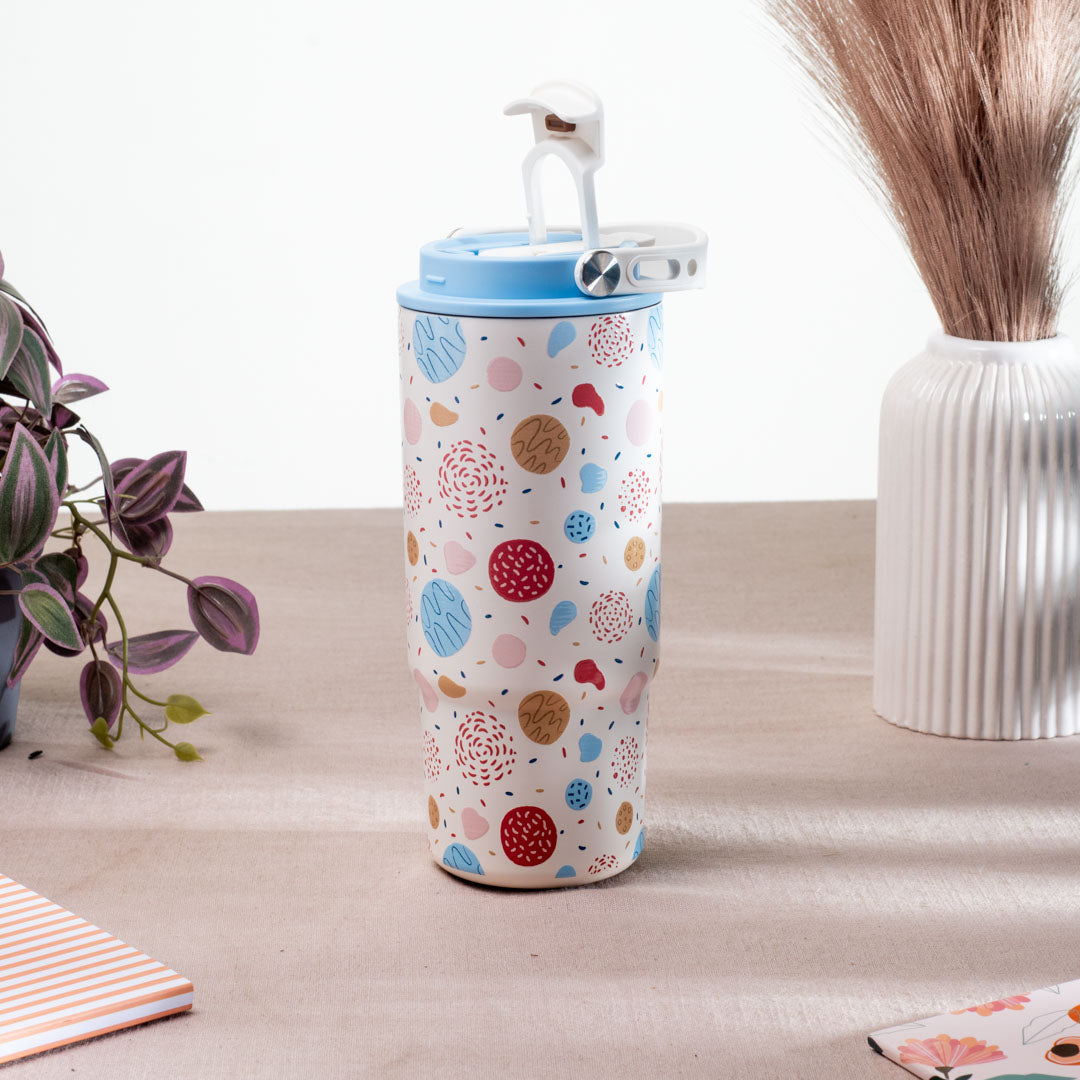 Moda Matte Abstract Pastel Anti-Rust Metallic Tumbler – 800ml-22×8 cm