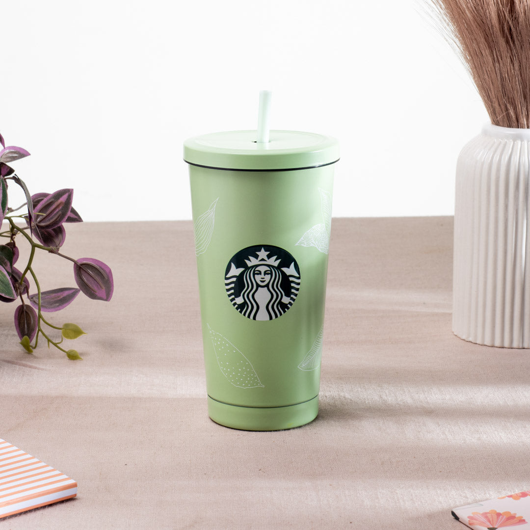 Starbucks Vacuum Insulated Tumbler - Anti-Rust Metallic Body with Straw (18x10 cm)