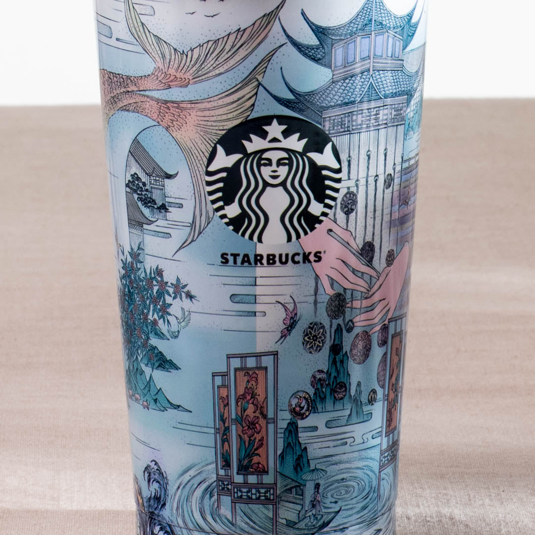 Multicolored Starbucks Vacuum Insulated Tumbler - Anti-Rust Metallic Body with Straw (18x10 cm)