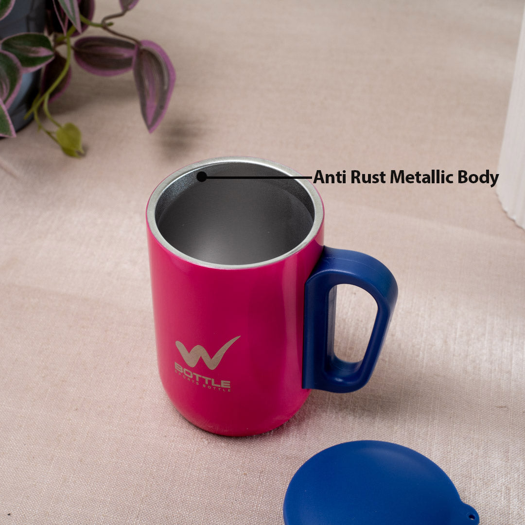 Signature Matte Pink-Blue Anti-Rust Metallic Mug – 280ml-10×6 cm